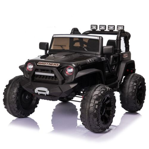 400W Electric 24V Kids Ride on Truck Car Jeep with MP3 Player, LED Lights, and Remote Control - Seats 2