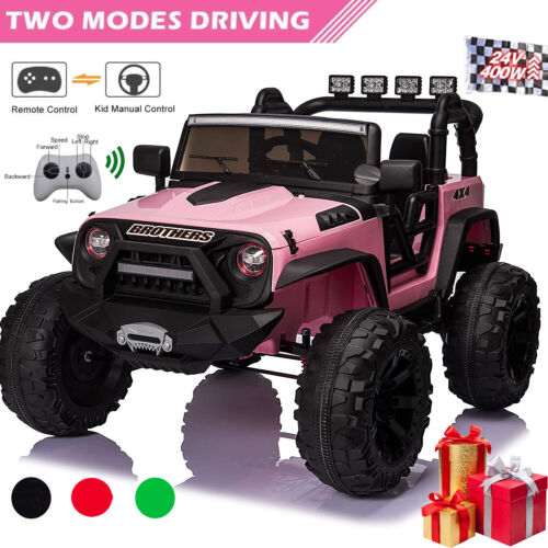 400W Electric Ride On Truck for Kids with Remote Control and LED Lights