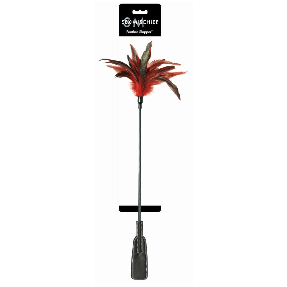 Sex & Mischief Dual-Ended Feather Slapper Tickler (Red/Black)
