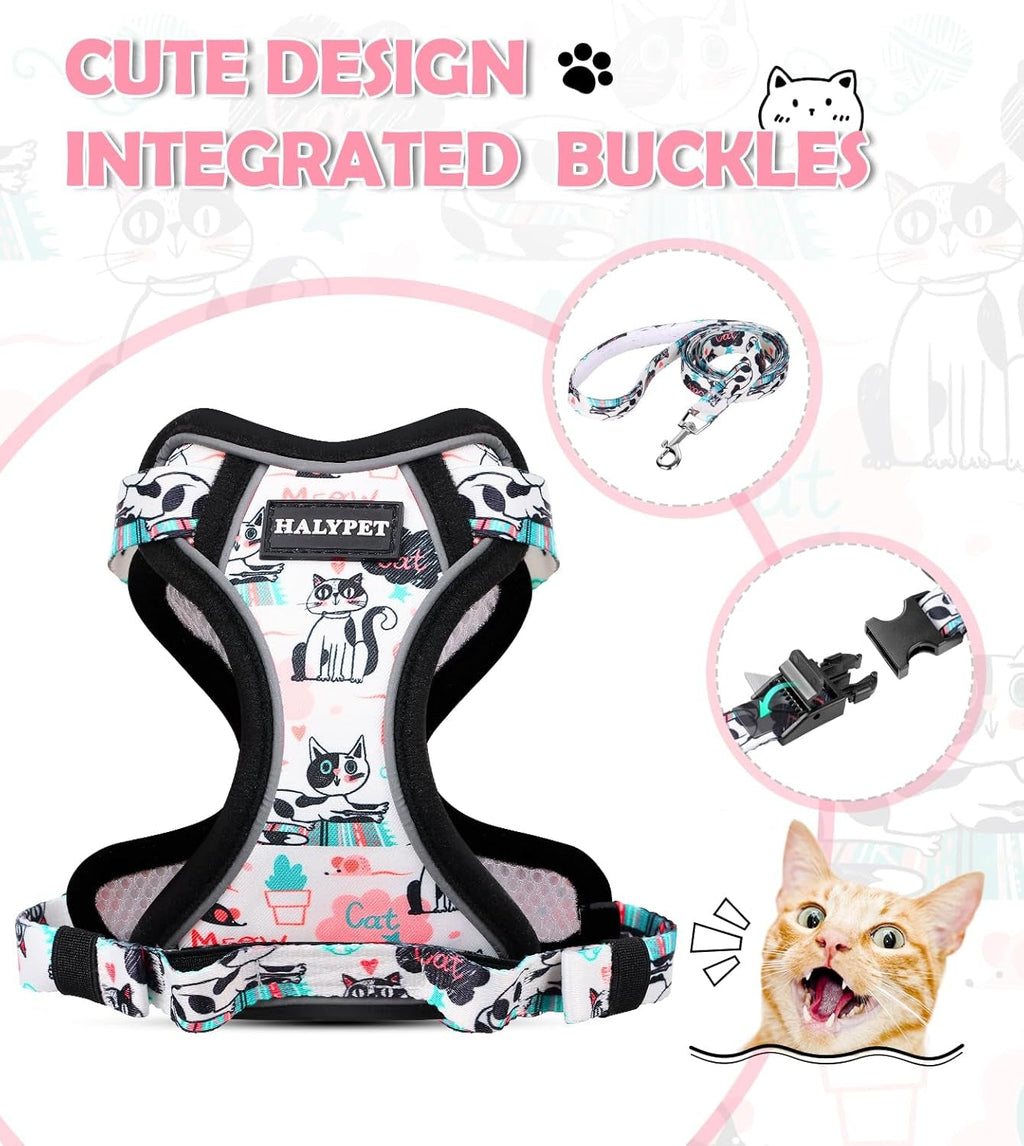 Cat Harness and Leash Set Escape Proof Reflective Adjustable Vest