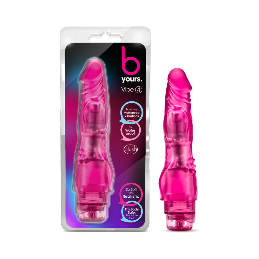 B Yours Vibe 4 Realistic 8 " Vibrating Dildo Pink