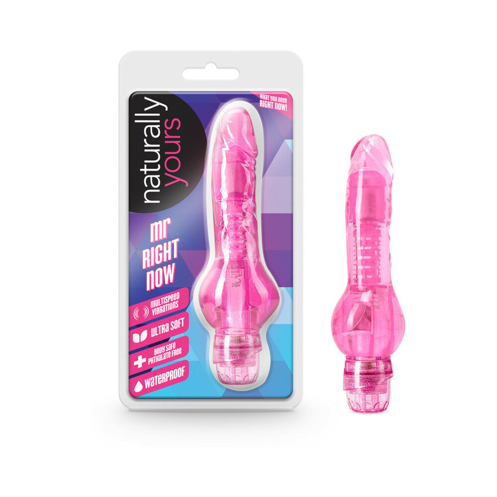 Naturally Yours Mr. Right Now Realistic 6.5 " Vibrating Dildo Pink