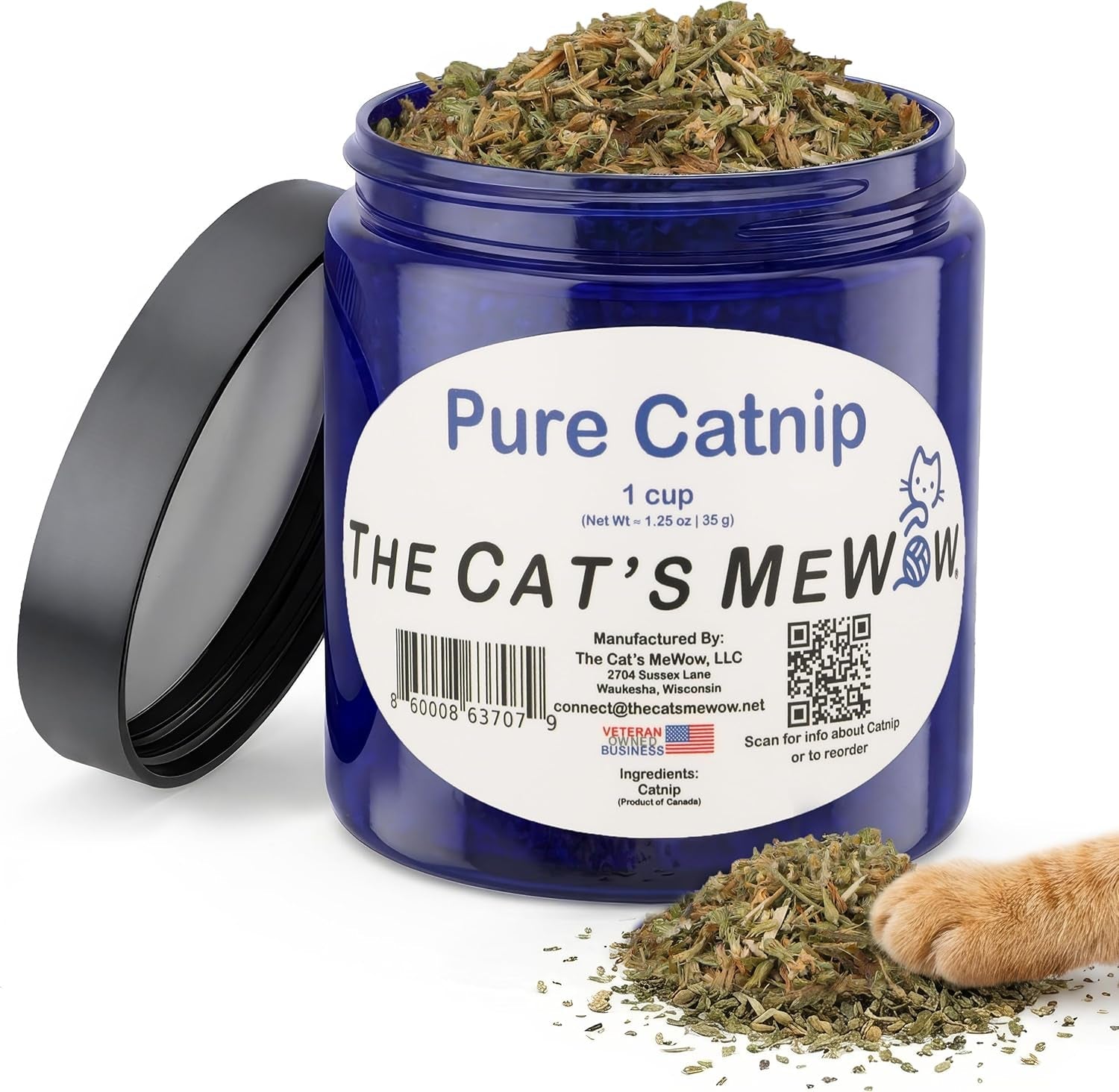 Pure Catnip for Cats North American Grown Fresh Catnip Jar