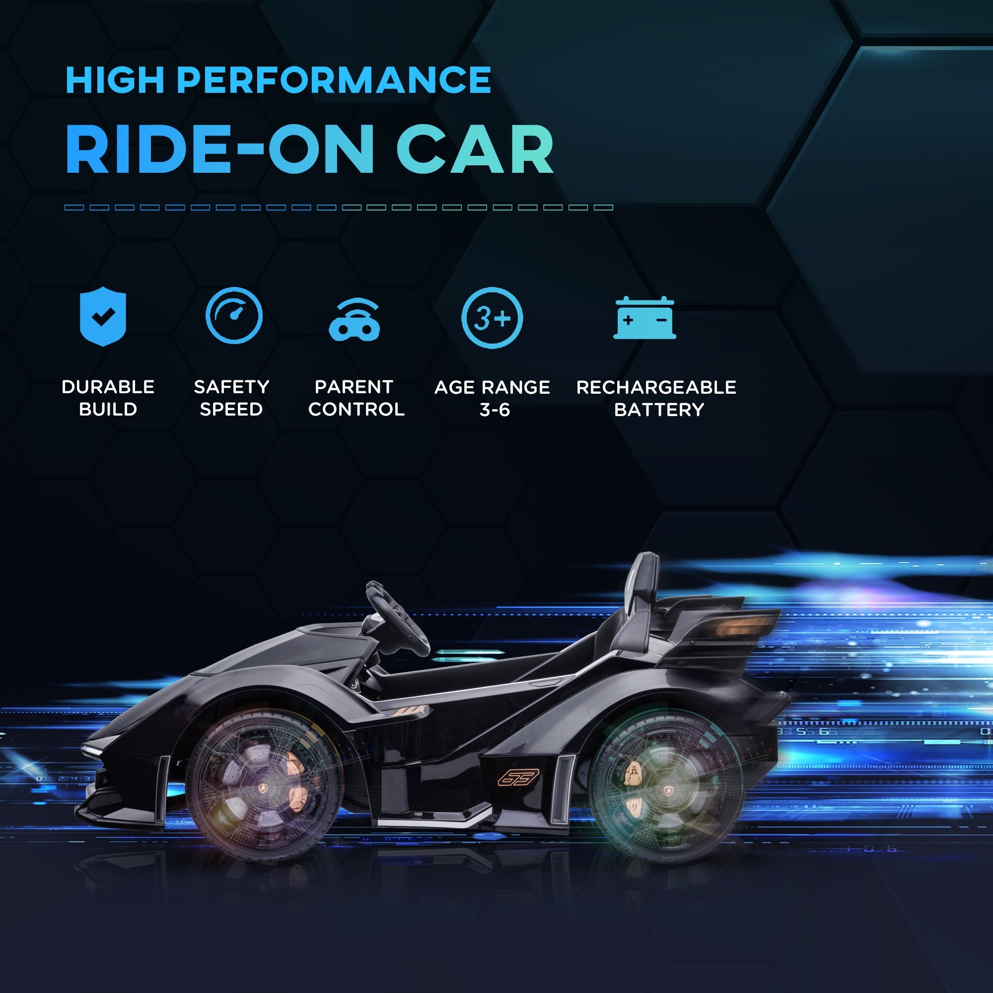 12V Lamborghini Kids Ride-On Sports Car with Remote Control