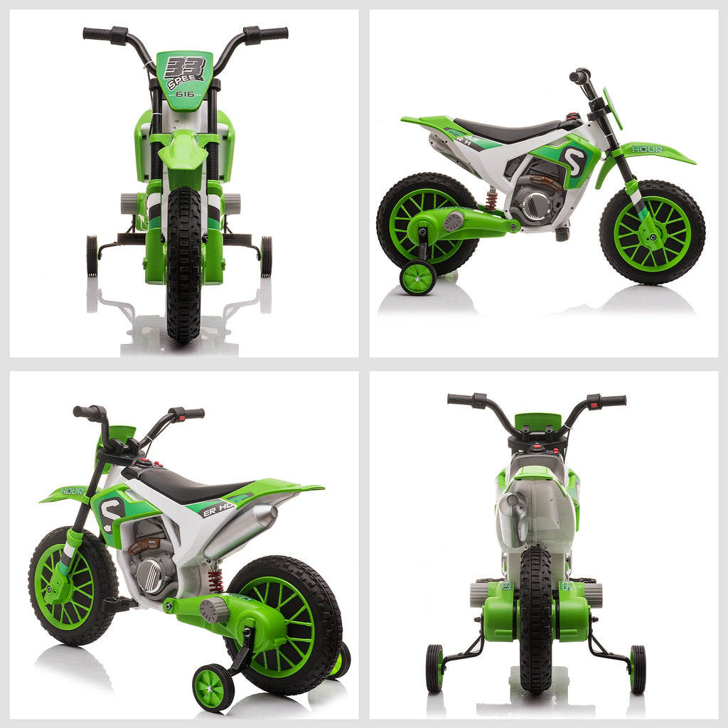 12V Rechargeable Dirt Bike Toy with Training Wheels - Perfect for Little Riders!