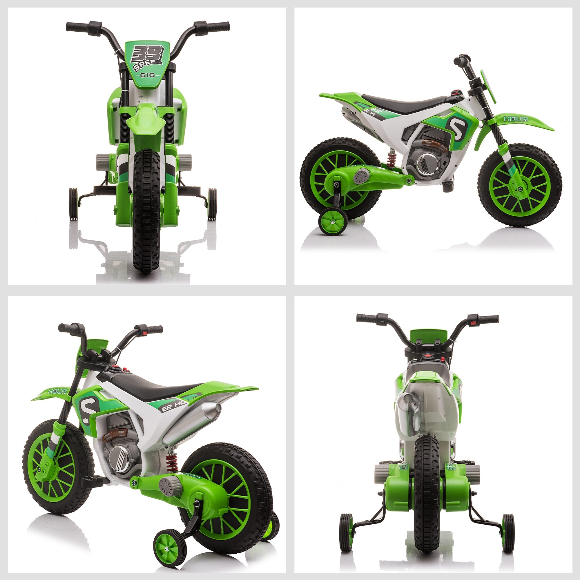 12V Rechargeable Dirt Bike Toy with Training Wheels - Perfect for Little Riders!