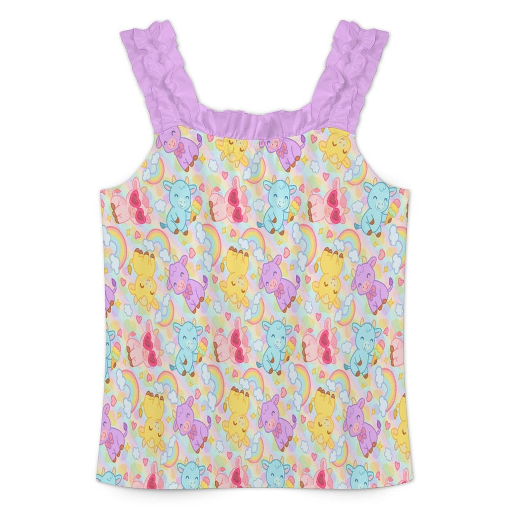 Rainbow Moobaby Ruffle Pajama Set