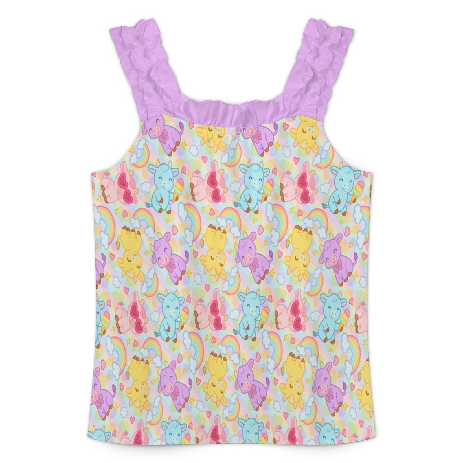 Rainbow Moobaby Ruffle Pajama Set