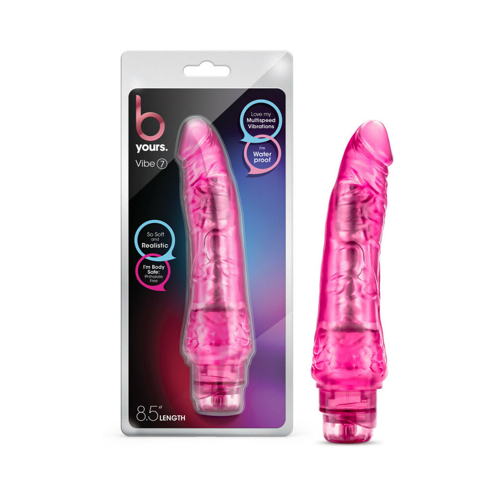 B Yours Vibe 7 Realistic 8.75 " Vibrating Dildo Pink