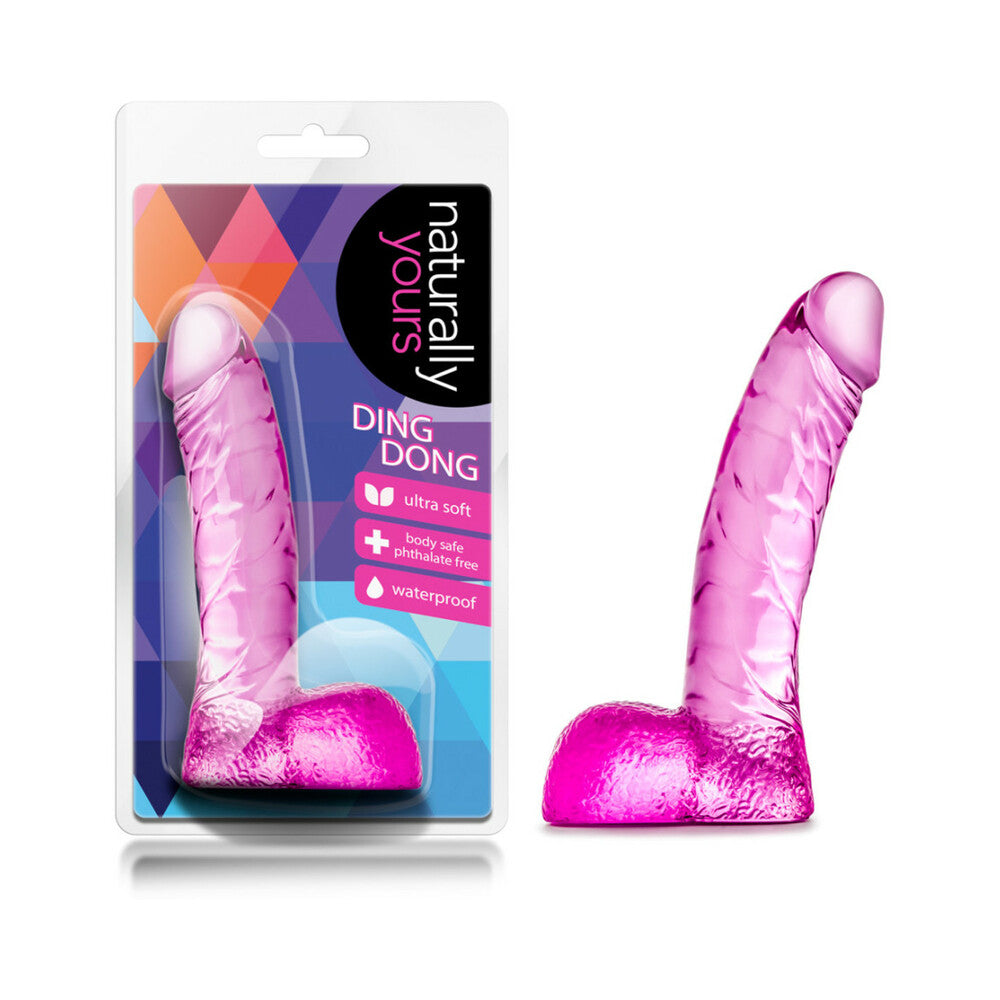 Naturally Yours Ding Dong Realistic 5.5 " Dildo with Balls Pink