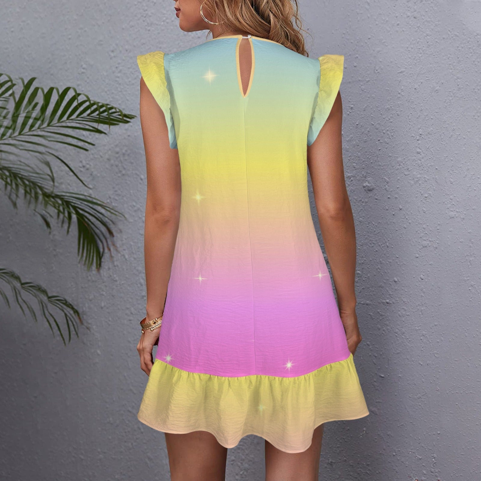 Rainbow Snuggle Ruffle Play Dress