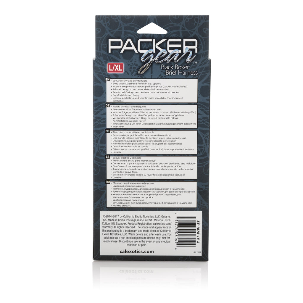 Packer Gear Boxer Brief Harness - Large/XL - Black