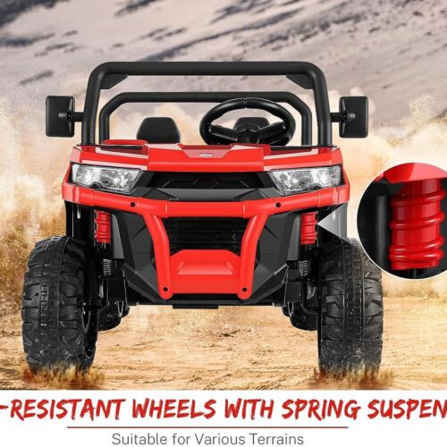 6-Wheel 2-Seat Dump Truck Ride-On Toy with 24V Battery Power for Kids