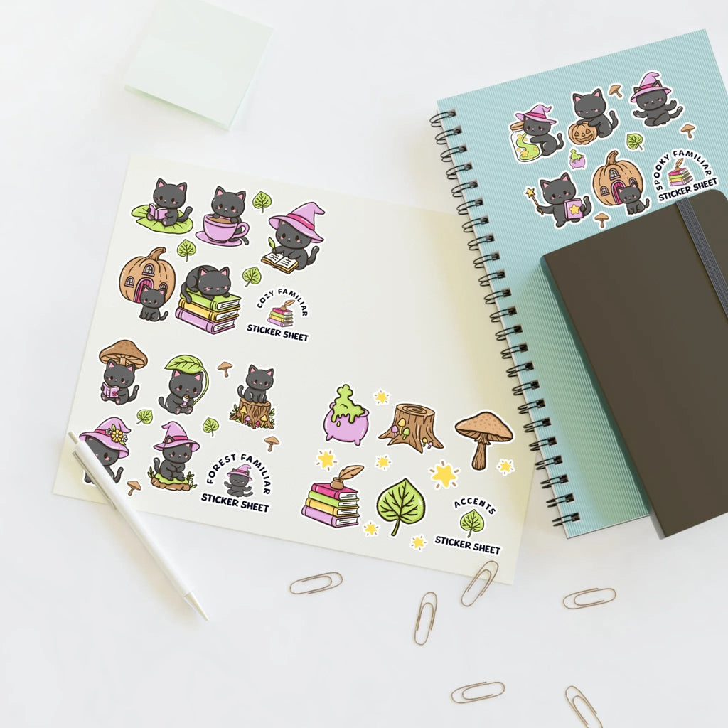 Kitty Cozy Familiar Sticker Sheet