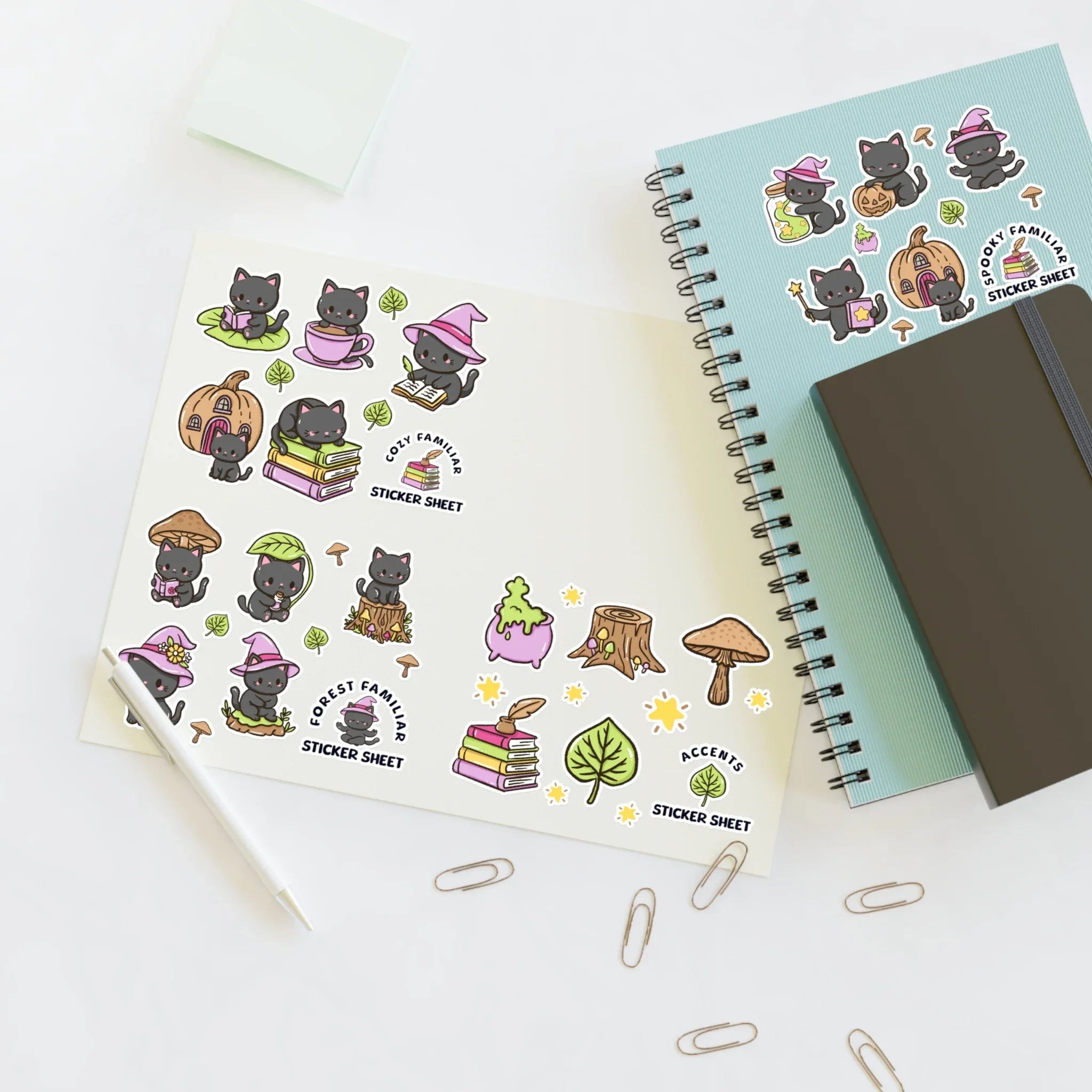 Kitty Cozy Familiar Sticker Sheet