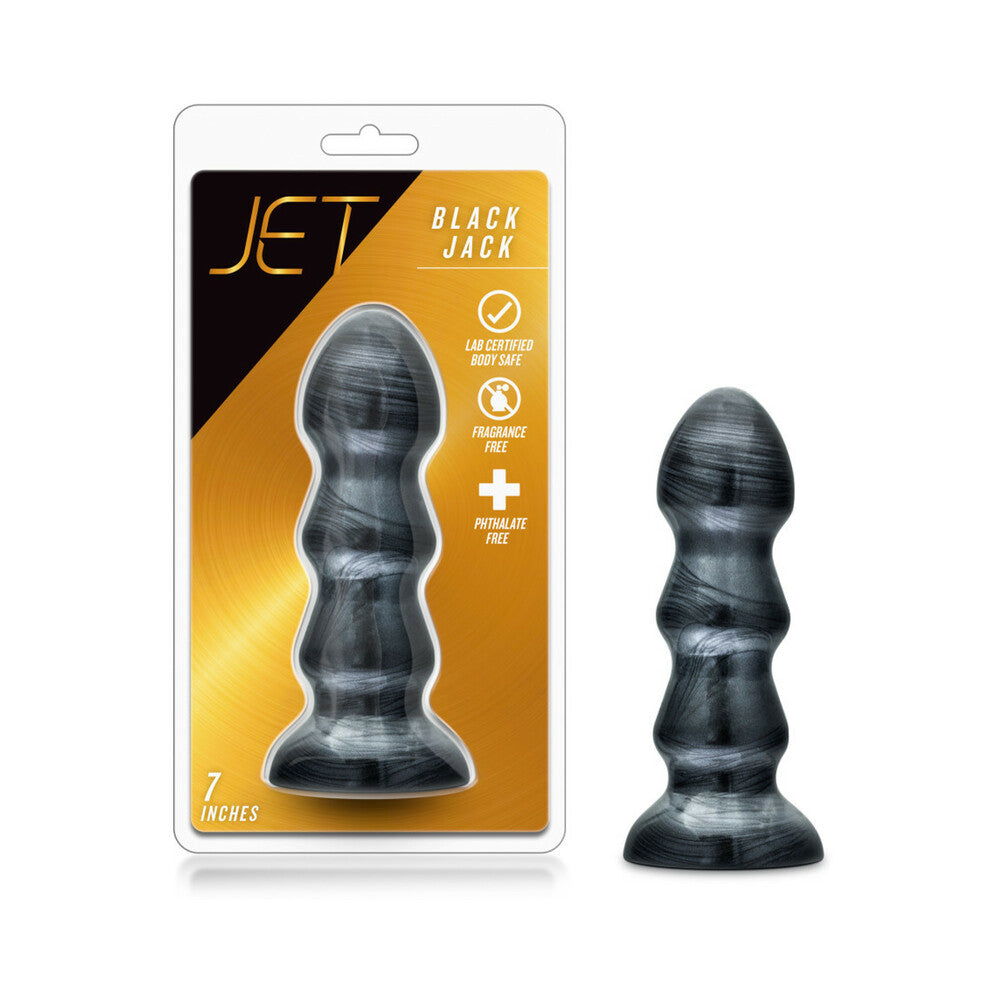 Jet Black Jack 7 " Anal Plug Carbon Metallic Black