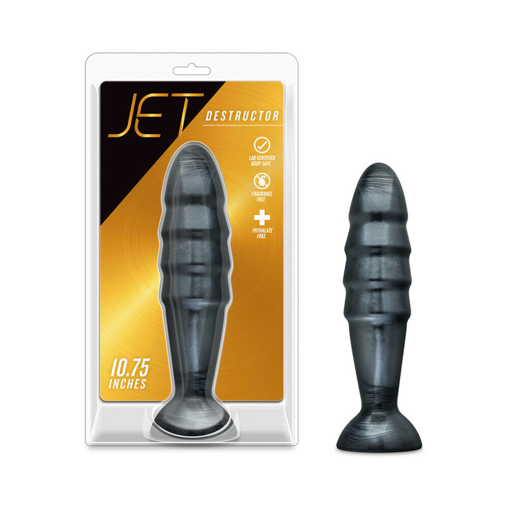 Jet Destructor 10.75 " Anal Plug Carbon Metallic Black