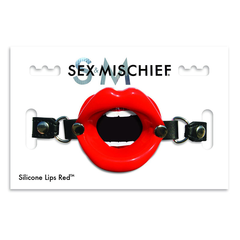 Sex & Mischief Silicone Adjustable Open-Mouth Gag (Red)