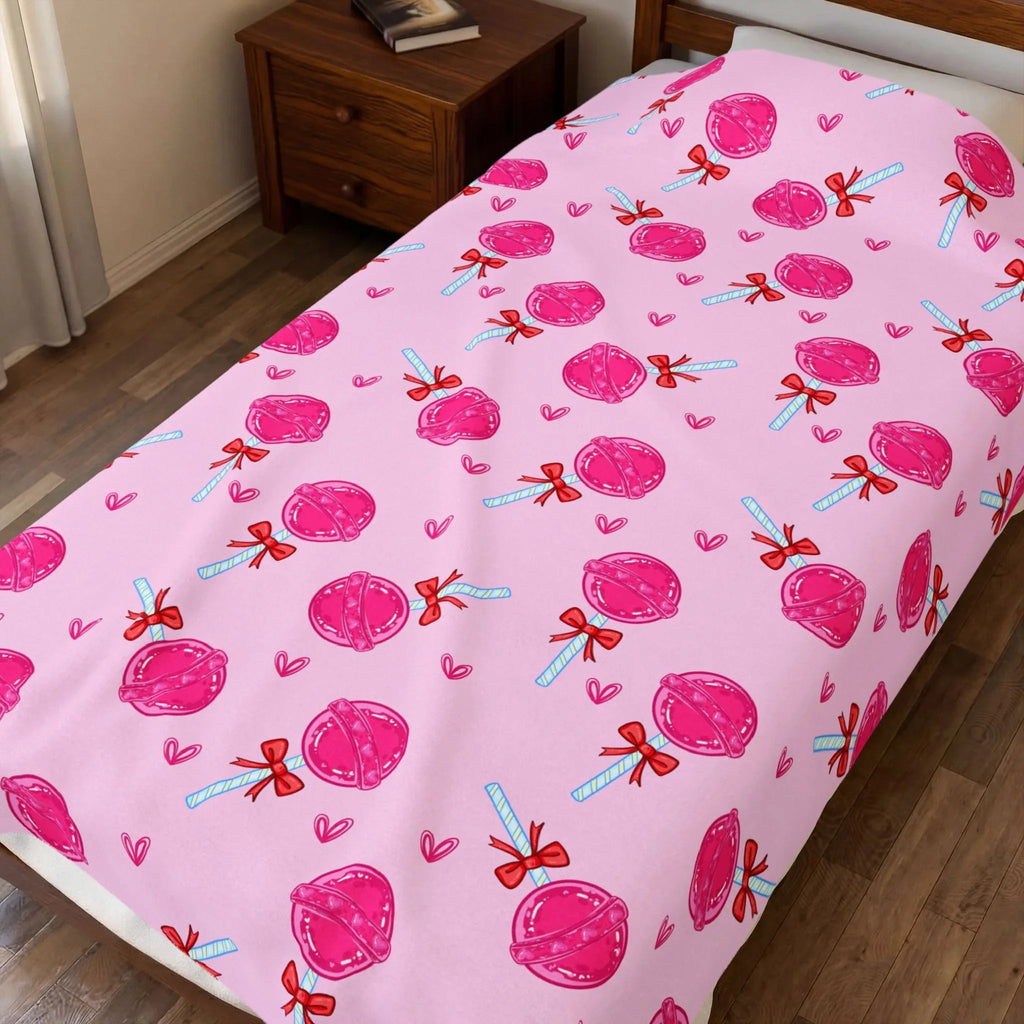 Pink Lollipop Velveteen Plush Blanket