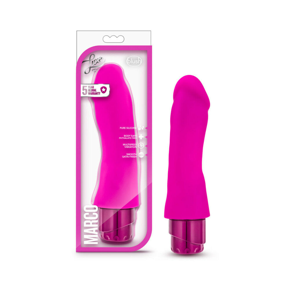 Luxe Marco 7.75 " Silicone Vibrating Dildo Pink