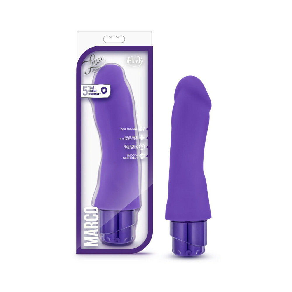 Luxe Marco 7.75 " Silicone Vibrating Dildo Purple