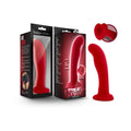 Temptasia Jezebel 6 " Curved Silicone Dildo with Heart-Shaped Suction Cup Crimson