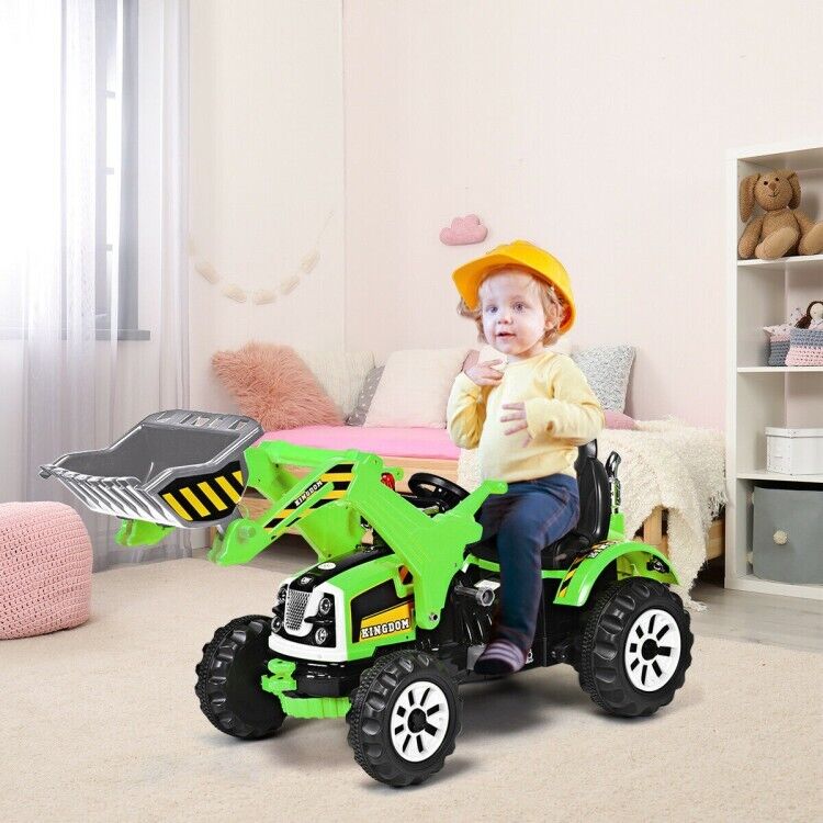 66 lbs Durable 12V Battery-Powered Kids Ride-On Dumper Truck in Green