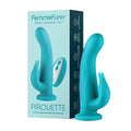 FemmeFunn Pirouette 8 " Dual-Stimulation Rotating Vibrating Dildo Turquoise