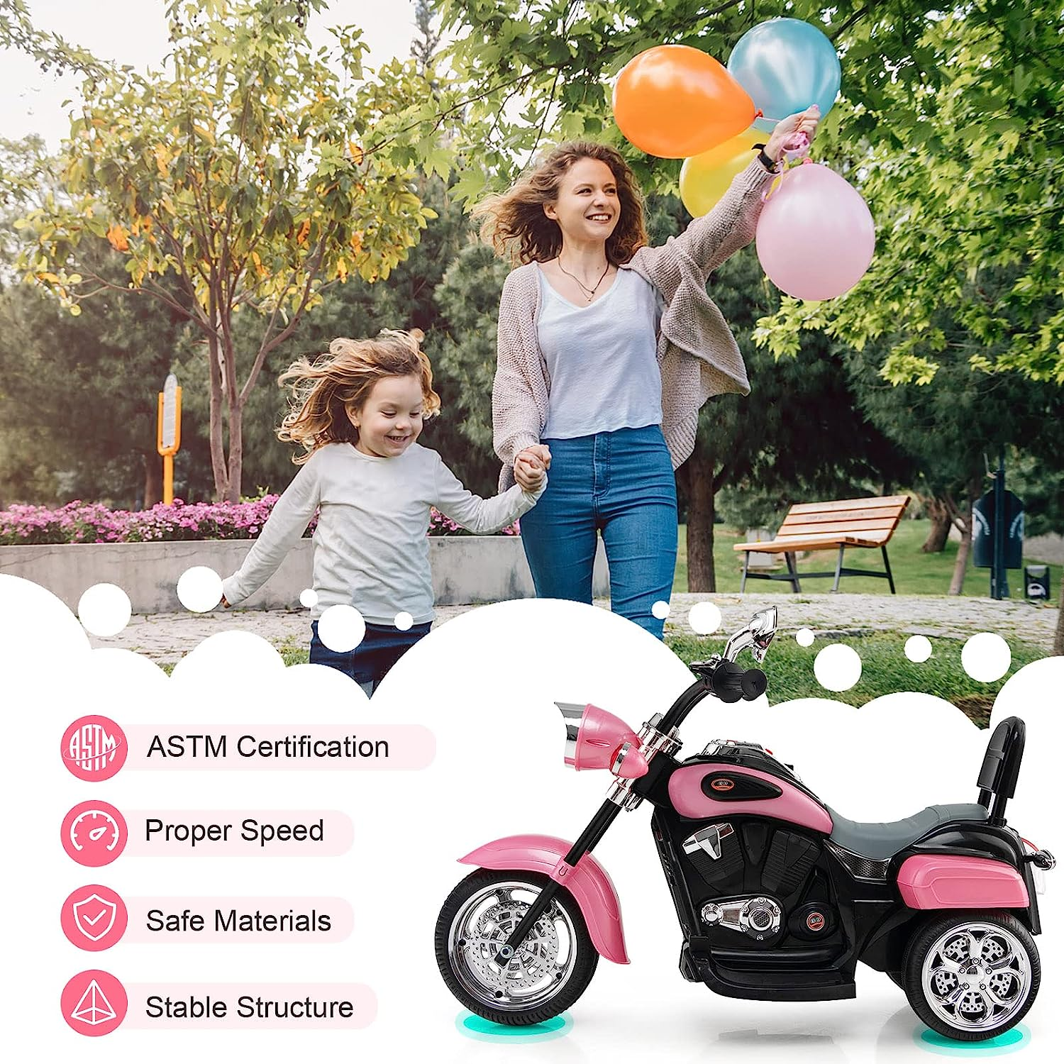 6V Battery Powered Kids Chopper Motorcycle with Pedal Switch