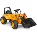 6V Battery Powered Kids Excavator Digger with Digging Bucket - Yellow Tractor Toy