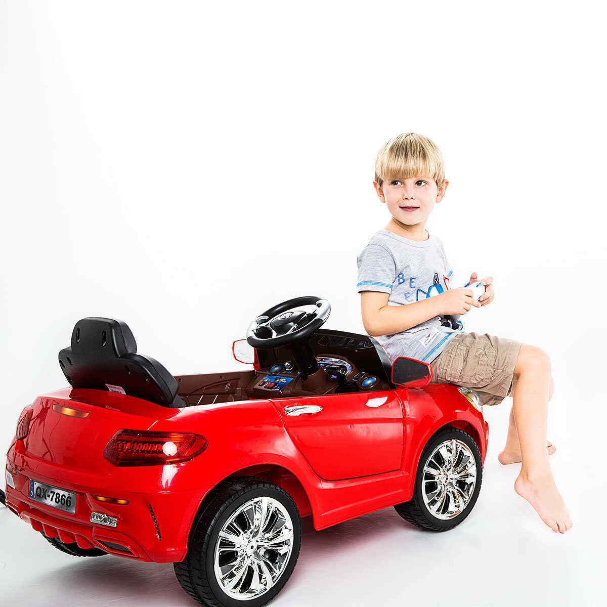 6V Battery Powered Kids Ride On Car with RC Remote Control and LED Lights