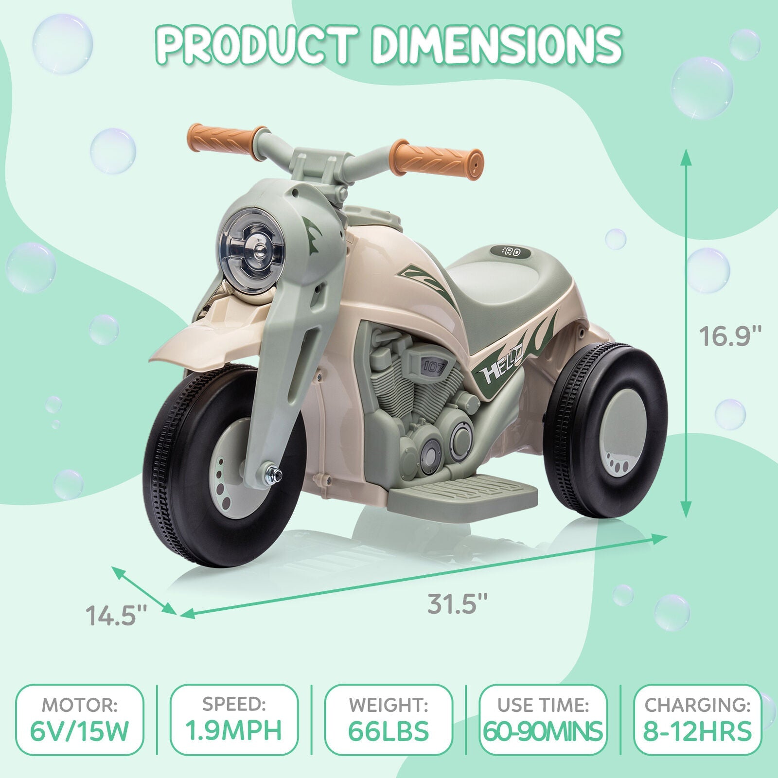 6V Battery Powered Ride On Motorbike Toy for Kids - Perfect for Boys and Girls!