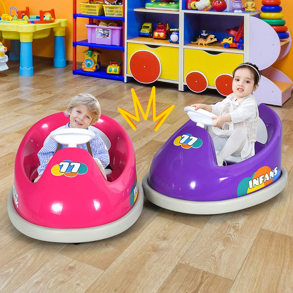 6V Bumper Car Electric Ride-On for Kids with 2 Driving Modes and 360 Degree Rotation