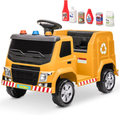 6V Electric Garbage Truck Ride-On Toy with LED Lights for Toddlers
