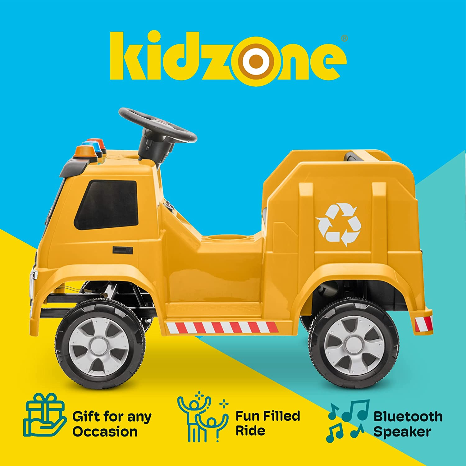 6V Electric Garbage Truck Ride-On Toy with LED Lights for Toddlers