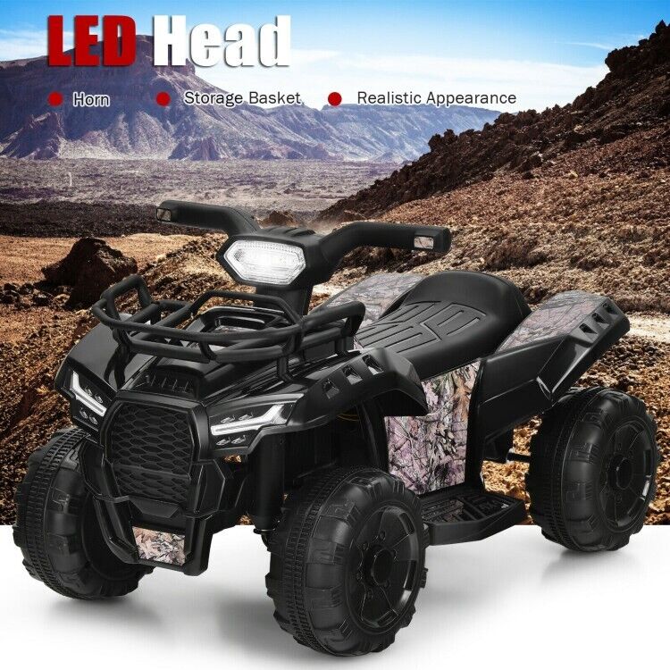 6V Electric Kids ATV Quad Ride On Car with LED Lights, MP3 Player, and Realistic Design - Perfect Gift for Toddlers