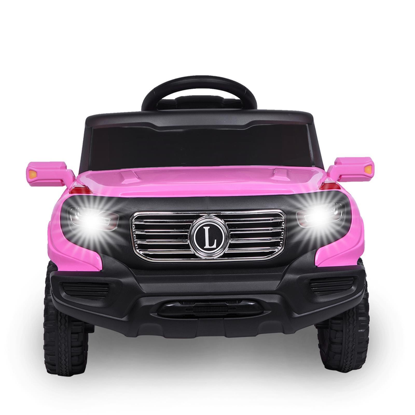 6V Electric Ride-On Car for Kids with 3 Speeds, Lights, and Remote Control