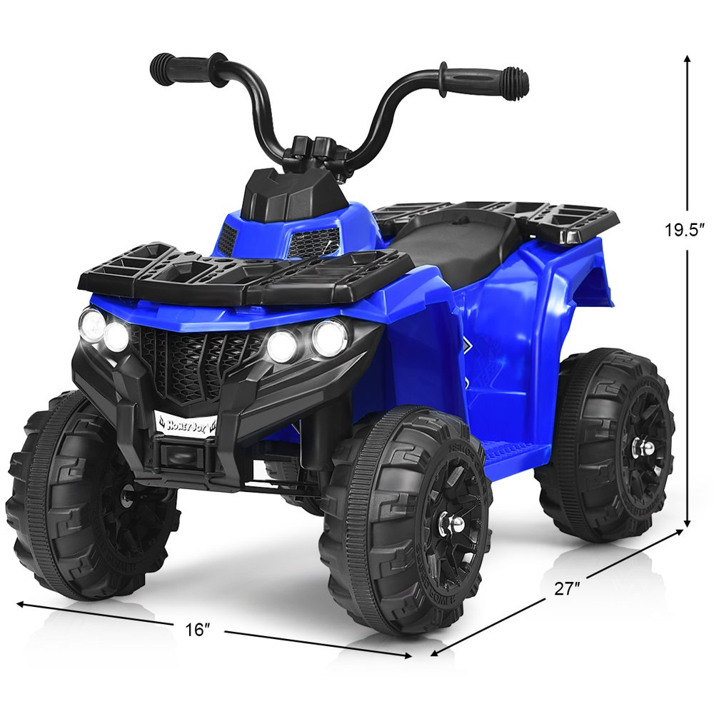 6V Electric Ride-On Quad for Kids with Battery and Lights Included
