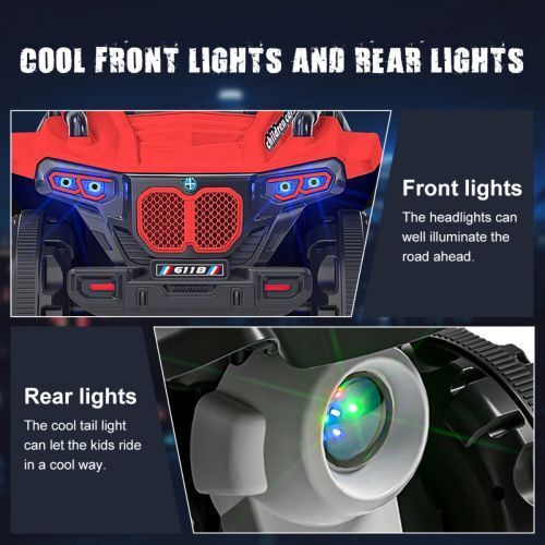 6V Kids Electric ATV 4-Wheeler Car Toy with LED Headlights and Bluetooth Connectivity
