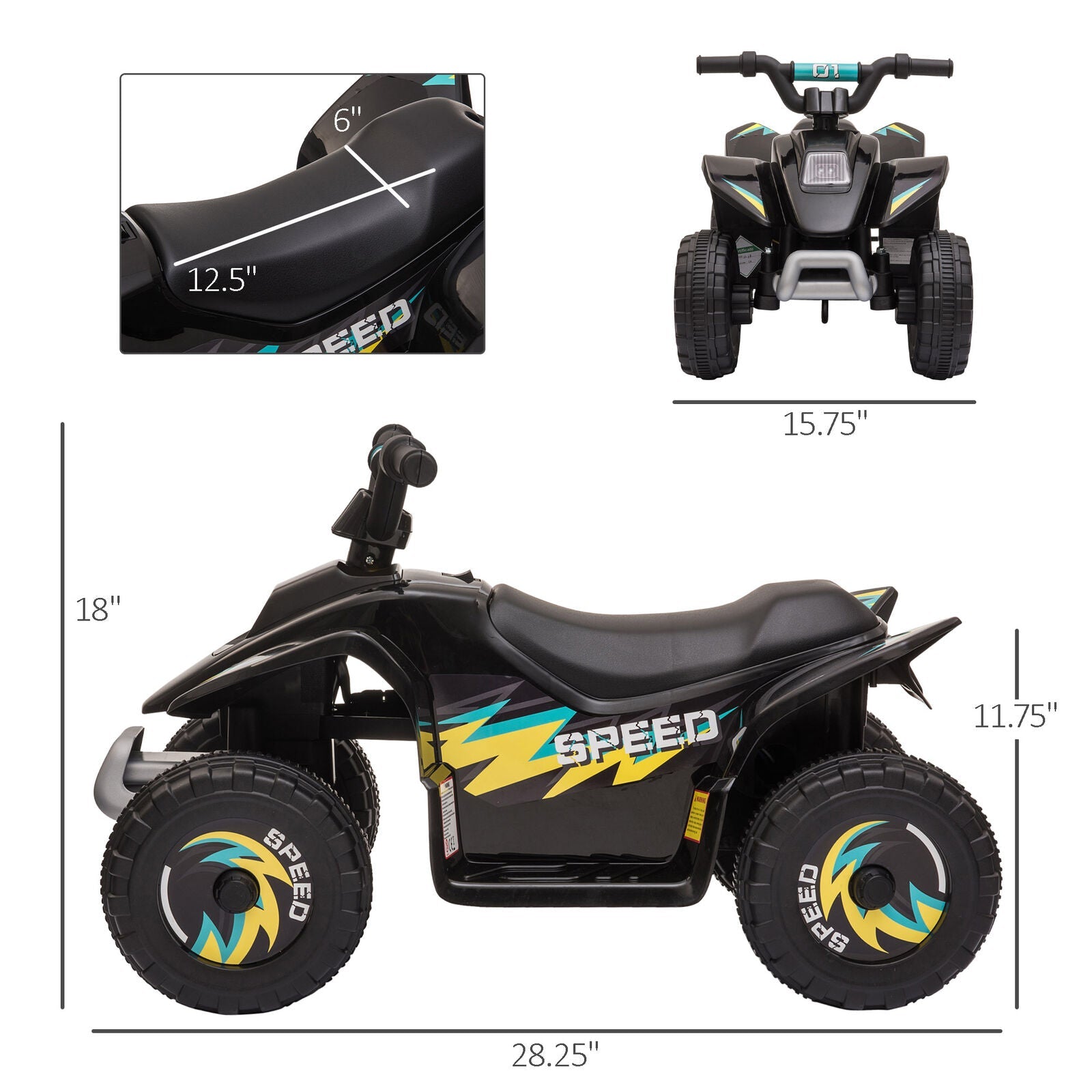 6V Kids Electric ATV 4-Wheeler Quad Toy with Forward and Reverse Function