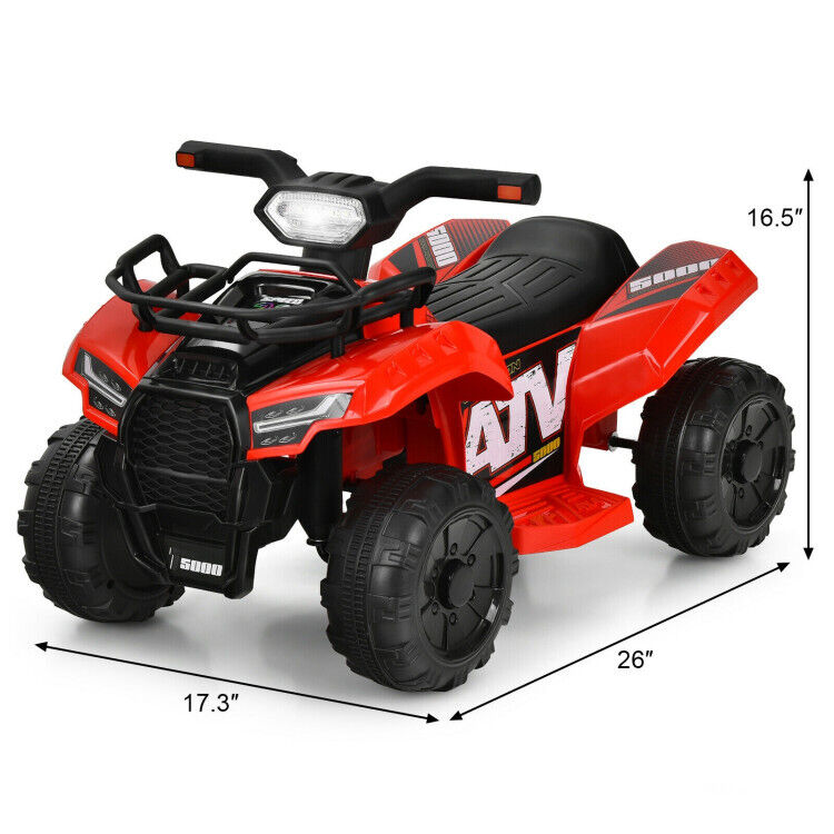 6V Kids Electric ATV Quad with LED Light and MP3 Player