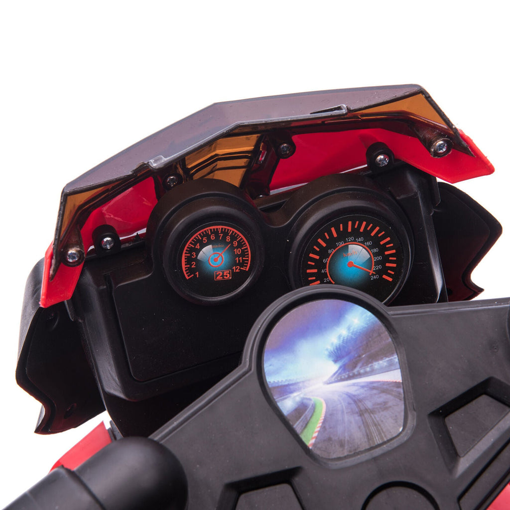 6V Kids Electric Motorcycle Ride-On Car with Training Wheels - Battery Powered Toy