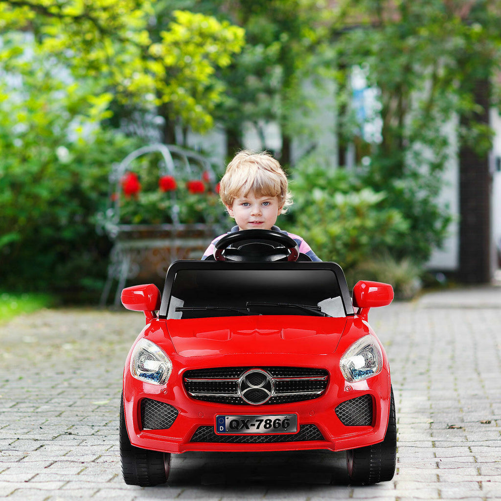 6V Kids Ride On Car with RC Remote Control, Battery Powered with LED Lights