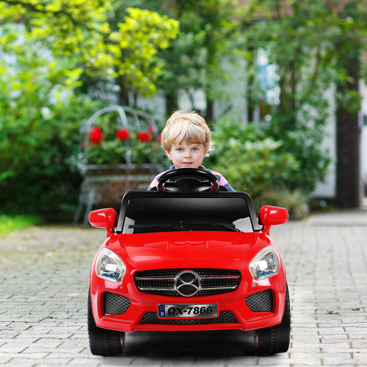 6V Kids Ride On Car with RC Remote Control, Battery Powered with LED Lights