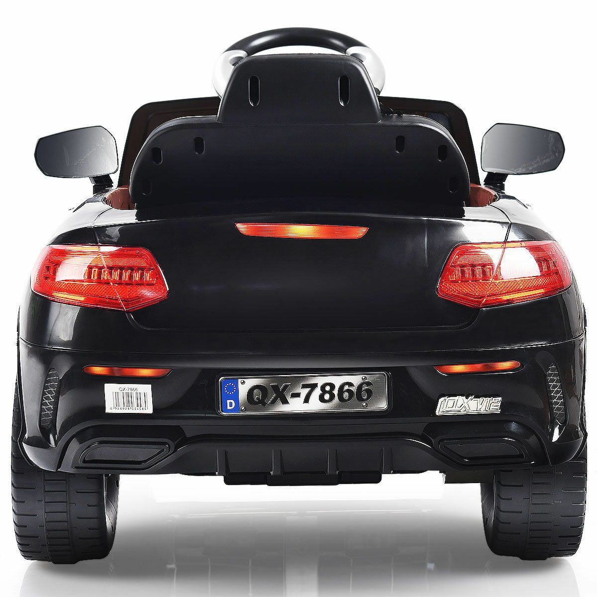 6V Kids Ride On Car with RC Remote Control, LED Lights, and MP3 Player - White