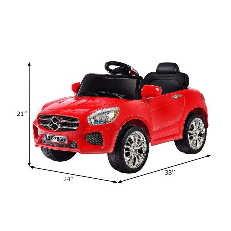 6V Kids Ride On Car with Remote Control, MP3 Player, LED Lights, and Battery Power