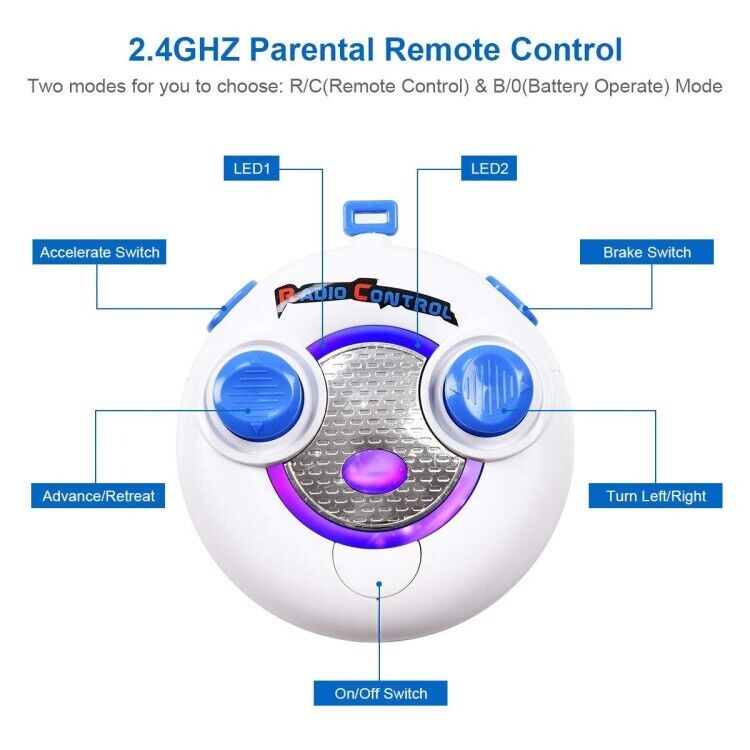 6V Kids Ride On Car with Remote Control, MP3 Player, LED Lights, and Battery Power