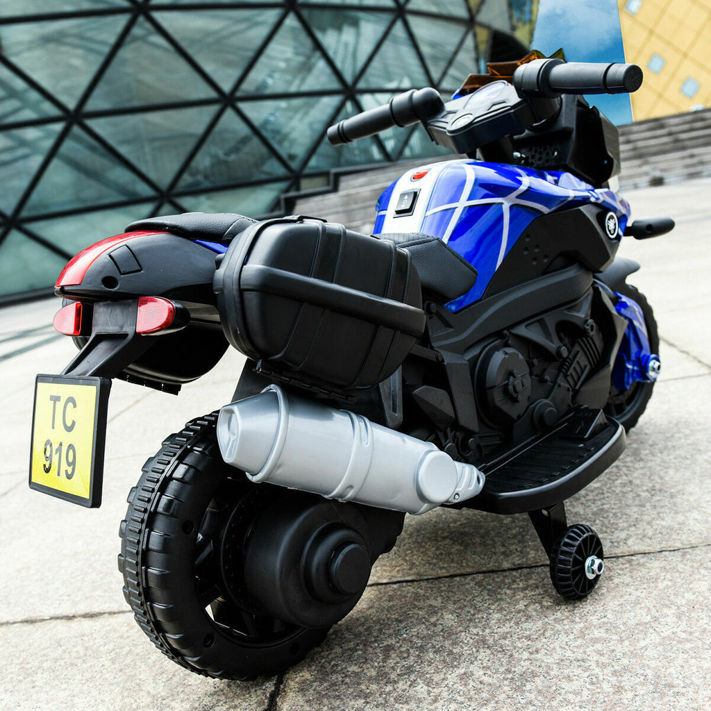 6V Kids Ride On Motorcycle with Training Wheels - Battery Powered Toy for Fast Fun!