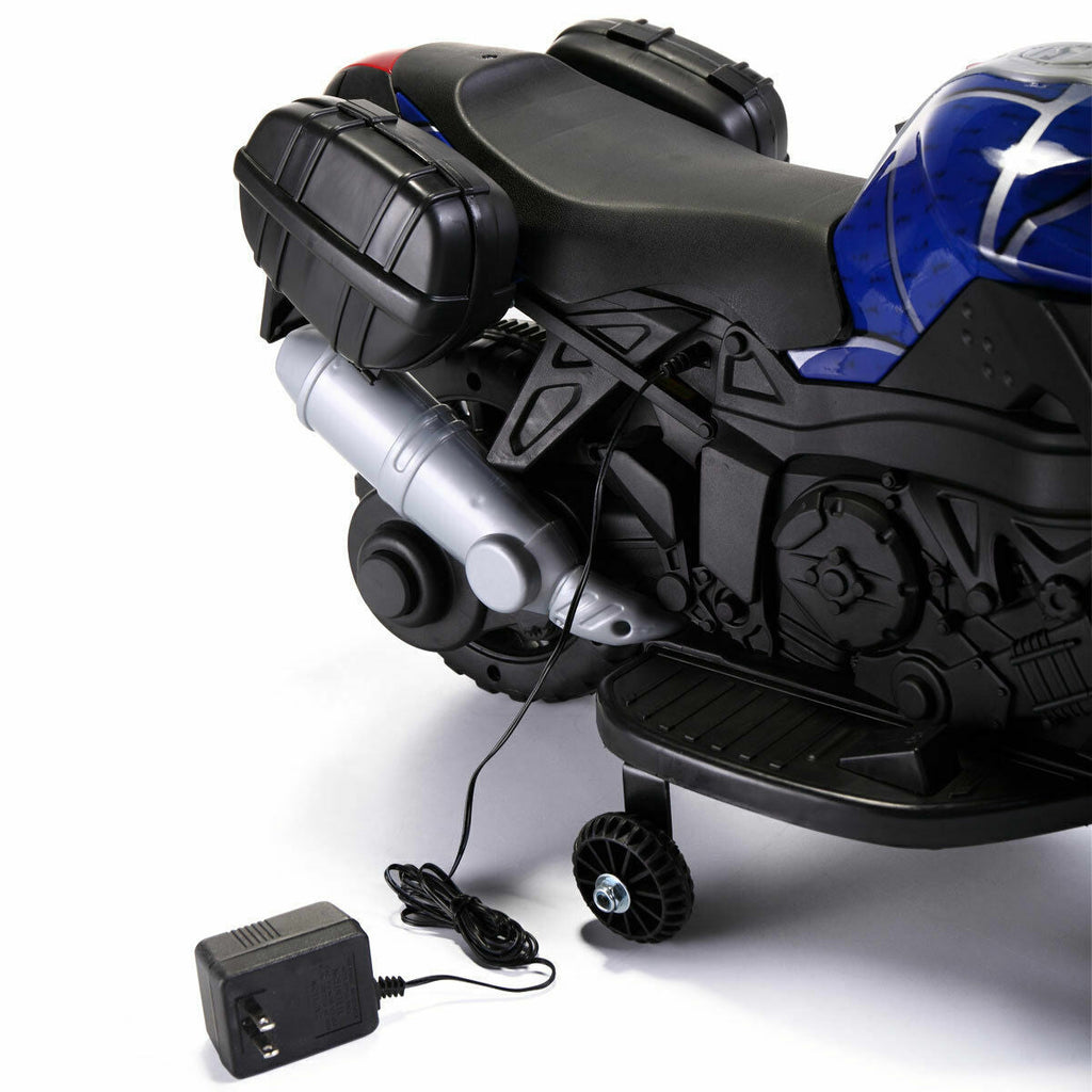 6V Kids Ride On Motorcycle with Training Wheels - Battery Powered Toy for Fast Fun!