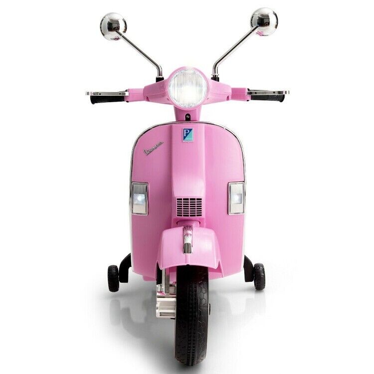 6V Vespa Scooter Motorcycle for Kids with Training Wheels and Headlight